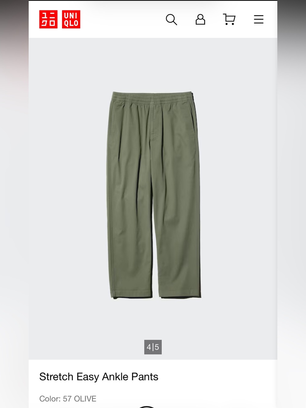 Uniqlo stretch easy ankle pants, size small